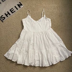SHEIN White ruffle hem cami dress/NEW/Size Sm